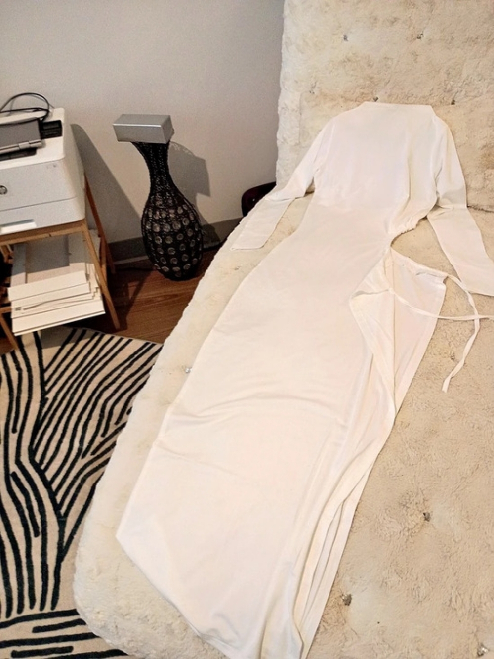 RIVIR White Long Sleeve Maxi Dress